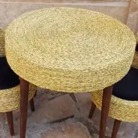 میز پایه بلند حصیری سایز ۱در یک