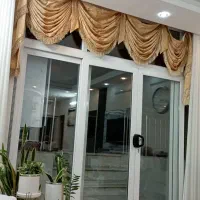 پرده سالن خردلی زیر قیمت