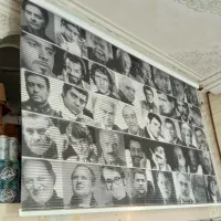 پرده زبرارنگی منظره و سیاه سفید از بازیگران