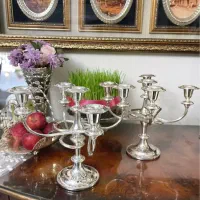 شمعدان های انگلیسی و گلدان