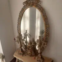 آیینه وشمعدان وساعت برنز