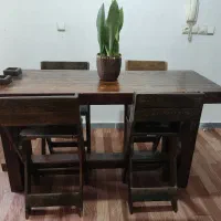 میز ناهار خوری ۴نفره تمام چوب روس