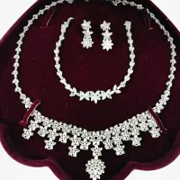 سرویس کامل نقره با ظرافت بالا و خاص 925 بدون نگین