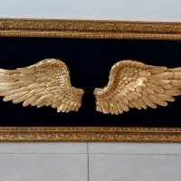 تابلو بال فرشته هنر دست با زمینه مخمل
