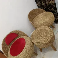میزو صندل حصیر پایه چوبی نو