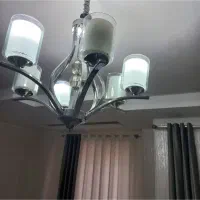 لوستر نقره ای ۶ شعله استیل