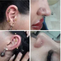 پرسینگ کوتاهی میکاپ شینیون بافت مو وکس صورت وابرو