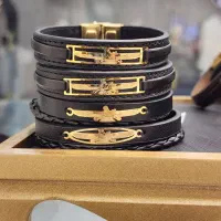 دستبند چرم مردانه طلا فقط ۱۵۰ سوت