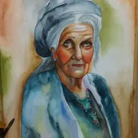 تابلو پیرزن ابرنگ