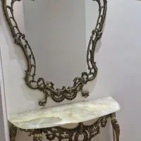 آینه کنسول، ساعت و میز برنجی
