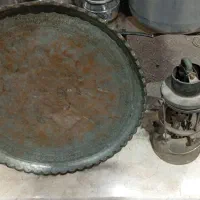 سینی مسی چراغ نفتی قدیمی ورشو