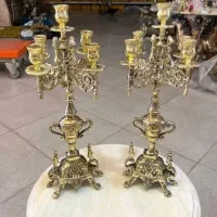 شمعدان برنز نیلوفر جفتی