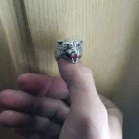 انگشتر نقره کله ببر