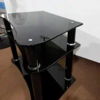 میزتلویزیون ال سی دی تمام شیشه ای دودی درحدنو
