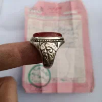 انگشتر کلکسیونی عقیق سرخ رکاب رخ درویش نقره روسی