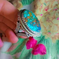 انگشتر فیروزه دستساز نقره