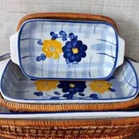 ظرف پیرکس و ظروف گل پنبه ای