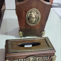 ست سطل آشغال جعبه دسمال کاغذی چوبی برند والتر