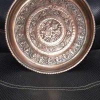 سینی مسی قلم  قاجاری  ۳۰ سانت