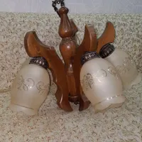 لوستر چوبی ۵ شاخه نو|لوستر و چراغ آویز|رشت, یخسازی|دیوار