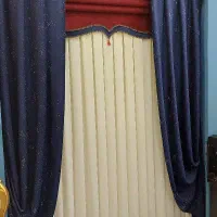 دستک پرده سورمه ای سنگ کاری شده