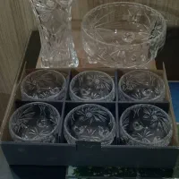 آجیل خوری + ۶ پیاله + گلدان ( پریما ) طرح خورشیدی