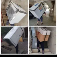 کارگر  ورزیده و با تجربه حمل یخچال سایدومبل  وسایل