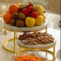 میزمزه طلایی باسنگ مرمرسفیدرنگ
