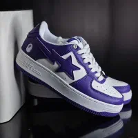 کتونی بیپ BAPE بنفش سفید خوش استایل