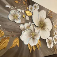 تابلو نقاشی گل برجسته