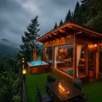 کلبه-شیشه-ای-آشیانه-با-جکوزی-ویو-جنگل-علی