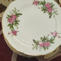 بشقاب چینی گل سرخی