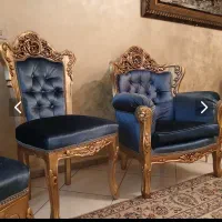مبلمان استیل ۹ نفره و جلو مبلی با چوب گردو‌