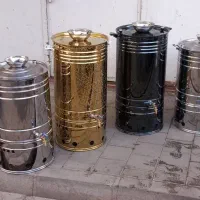 سماور گازی هییتی نقره ای استیل مجلسی دومنظوره بزرگ