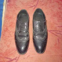 کفش تمام چرم زیره چوبی