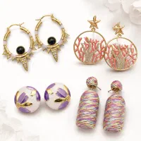 گوشواره حصیری بوهو استایل و تابستانه