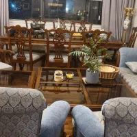 مبلمان و میز ناهار خوری 8 نفره در حد نو