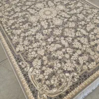 فرش ۱۲۰۰شانه طوسی طلایی طلاکوب