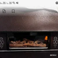 بخاری گازی طرح شومینه دار رنگ قهوه ایی
