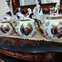 ۴ سایز قوری طلاکوب ایتالیا گل برجسته هنر دست