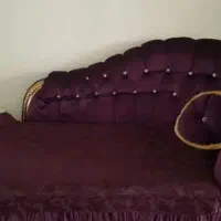 فروش مبل نیمه استیل راحتی مخمل بنفش سالم