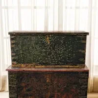 ۲تاصندوق چوب فوفل هندی سایز بزرگ عتیقه قدیمی