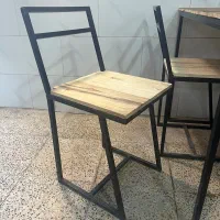 میز و صندلی فلزی صفحه چوب