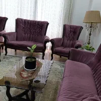 مبل هفت نفره چوب راش دست ساز،به همراه عسلی