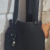 کیف دستبافت رافیا مشکی
