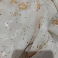 قواره پارچه 1.65 متری حریر لیمویی رنگ