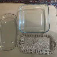 ظرف پذیرایی پیرکس و سینی