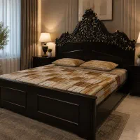 تخت ۲نفره چوب مقاوم +کفی