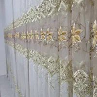 پرده سالم همراه با یالان جنس کتان کاملا سالم وتمی