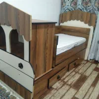 تخت سه کاره کودک طرح کلبه